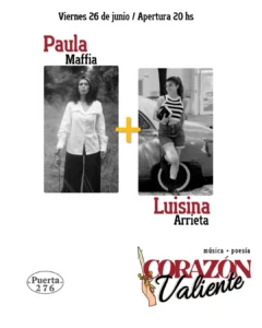Ciclo Corazón Valiente: Paula Maffía y Luisina Arrieta se cruzan en Córdoba
