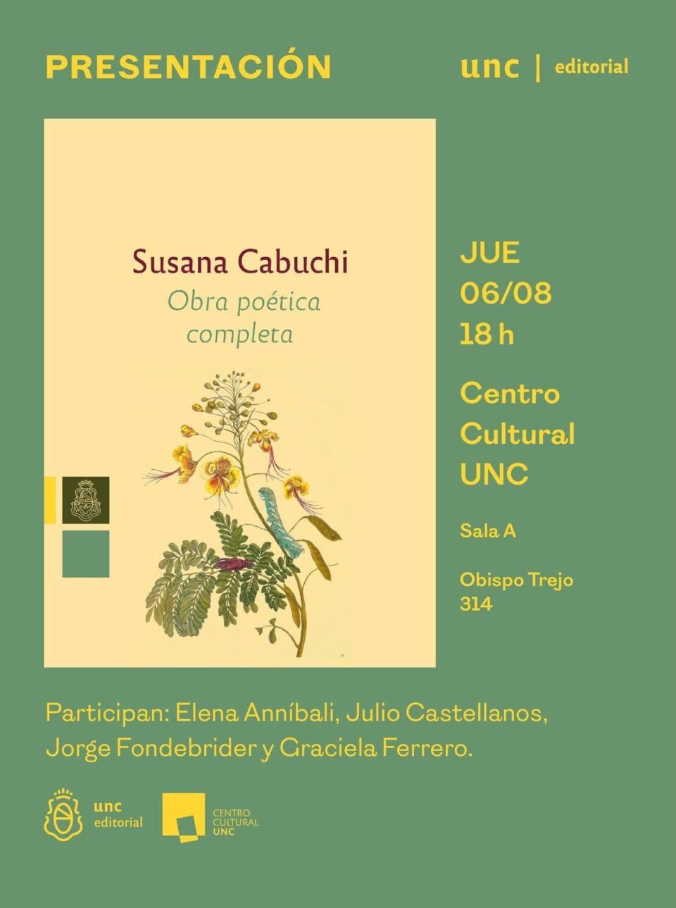La UNC presenta la «Obra poética completa» de Susana Cabuchi