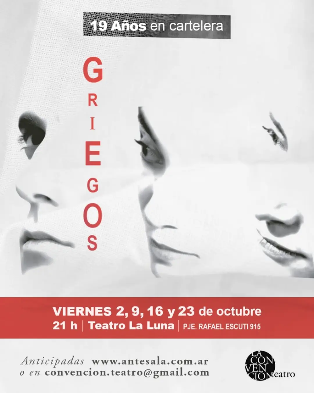 La emblemática obra «Griegos» se presenta en el Teatro La Luna