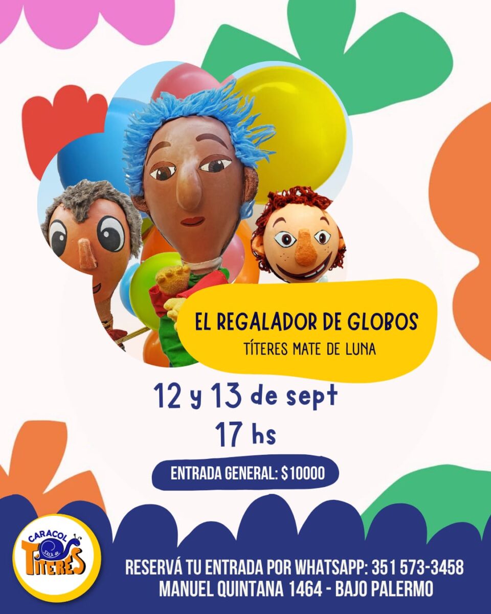 Títeres Mate de Luna presenta «El Regalador de Globos» en la Sala Caracol