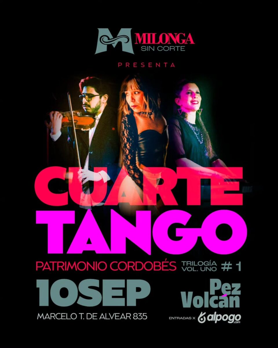Milonga Sin Corte arranca el festejo de sus 14 años con «Cuartetango» en Pez Volcán